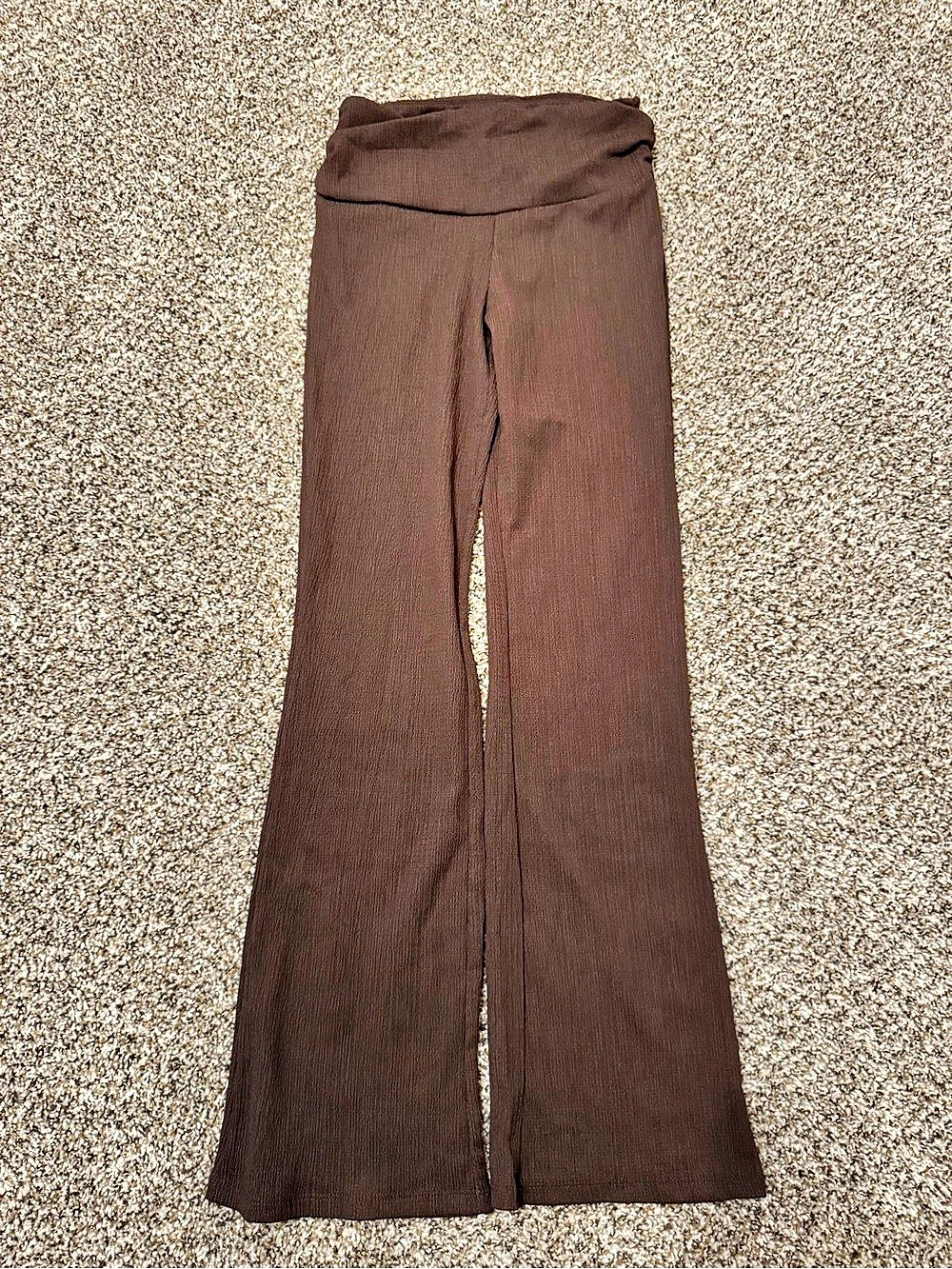 Urban Heritage Ribbed Flare Pants in Brown Size XS